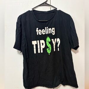 😂 Funny Graphic T-Shirt “Feeling Tipsy?” Black Tee | Casual Humor Shirt |